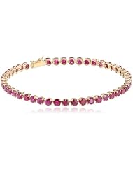 10k Gold Round Ruby Tennis Bracelet