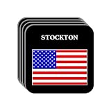 US Flag - Stockton, California (CA)  Set of 4 Mini-Mousepad Coasters