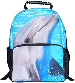 CHADA 3D Animals Print Backpacks Travel School Bags Daypacks (Dolphin)