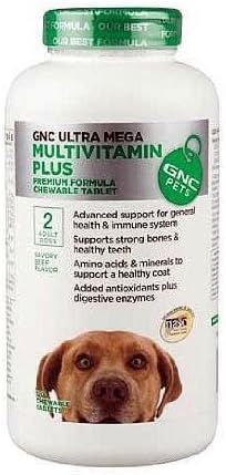 GNC Ultra Mega Multivitamin Plus / 2 Adult Dogs - Beef Flavor, 120 Chewable Tabs