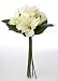 Silk Imitation Ivory Roses, Alstroemeria, and Hydranges Artificial Flowers Bouquet