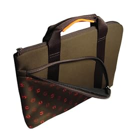Laptop Slim Neoprene Skin Sleeve with Carrying Handle (Brown) for the Dell Inspiron Mini IM12-2869 12.1-Inch Netbook