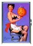 PIN UP GIRL PUMPKIN JACK O'LANTERN ID CREDIT CARD WALLET CIGARETTE CASE COMPACT MIRROR