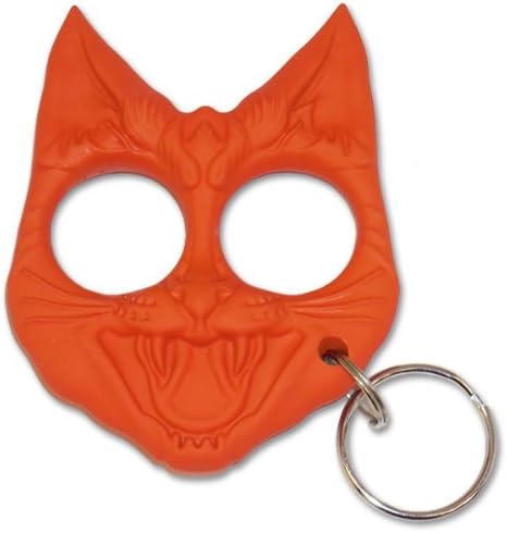 CLD175 Self Defense Evil Cat Keychain - Orange self defence ninja martial 00855wb47 art 9g7w86gb1boe protection