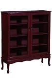 Traditional 42w Four shelf Bookcase With Glass Doors
