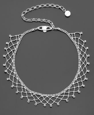 Givenchy Silvertone Crystal Choker