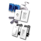 Rapid Link Power Dual Recessed Outlet Flat Panel TV Power Kit w/Romex and Signal Cable Wall Plates - White