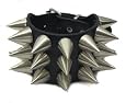 Leather 3 Row Spiked Bracelet w/ Buckle punk rock GOTH