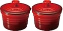 Le Creuset ラムカン(S・フタ付)2個入 レッド 910026-00-06