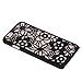 iPhone 6 Plus / iPhone 6s Plus Case, Moonmini® Baroque Retro Court Lace Pattern Texture Hard Plastic Clear Case for Apple iPhone 6 Plus/ Apple iPhone 6s Plus 5.5 Inch (Black Flower)