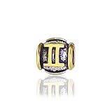 Bling Jewelry Gold Over 925 Sterling Silver Gemini Zodiac Pandora Bead Compatible