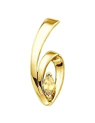 18K Yellow Gold Marquise Cut Yellow Sapphire Pendant -- LIFETIME WARRANTY
