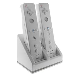 Premium Dual Charging Station with LED Light Plus 2 High Capacity Rechargable Replacement Battery & USB Cable For Nintendo Wii Remote Control