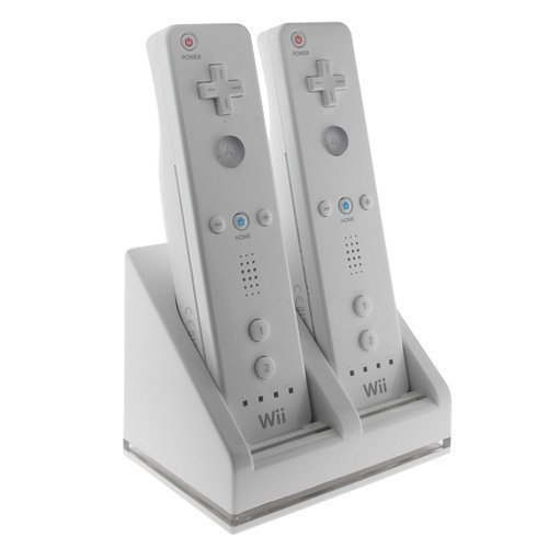 Premium Dual Charging Station with LED Light Plus 2 High Capacity Rechargable Replacement Battery & USB Cable For Nintendo Wii Remote Control