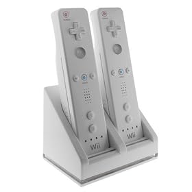 Premium Dual Charging Station with LED Light Plus 2 High Capacity Rechargable Replacement Battery & USB Cable For Nintendo Wii Remote Control