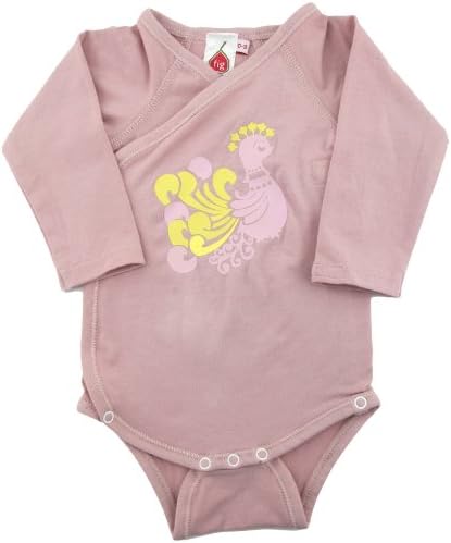 Fig Organic Cotton - Baby Girls Infant Onesie - Pink Rose Pheasant - 3-6 Months