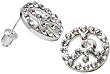 BLING & SPARKLE! Ice Crystal Peace Stud Post Earrings - Slivertone Finish