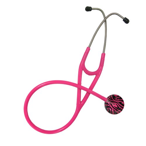 Ultrascope Adult Stethoscope with Hot Pink Tubing, Zebra Print Design On Sale