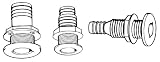 AttwoodBW 1-1/8' THRU-HULL, WHITE 3874-3 (PACKAGED)