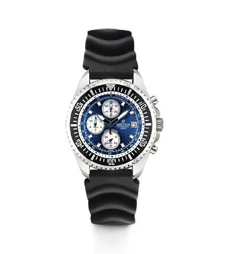 Men's Diver Quartz Blue Dial Mother Of Pearl Chronograph Strap