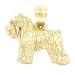 schnauzer10 - Schnauzer Dog Charm DiamondCut 14k Gold 13mm