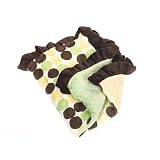 Microfiber Baby Blanket - Brown & Green Dots