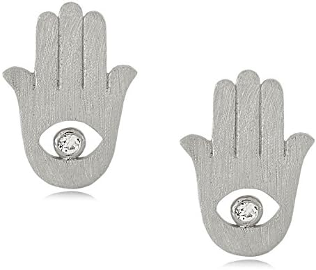 Leah and Kate Women's Cz Hamsa Hand Stud Earrings