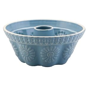 Stoneware Aqua Sunflower Fluted Mold