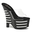 6 1/2 Inch Sexy Wedge Platform Shoes Clear UV Lines Black Light Reactive Clubbing