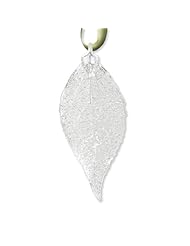 Silver Dipped Evergreen Decorative Leaf