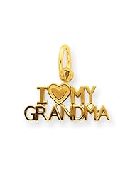 14k I Love My Grandma Charm