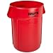 Rubbermaid Commercial Brute Plastic 44-Gallon Vented Utility Container, Legend "Brute", Round, 24" Diameter x 31.5" Height, Red