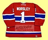 Autographed Gump Worsley Montreal Canadiens Jersey (Red)