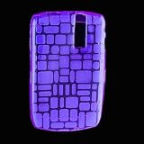 Premium Purple with Multi Square Pattern Soft Silicone Tpu Skin Cover Case for Blackberry Curve 8300 8310 8320 8330