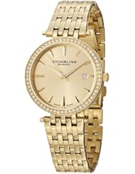 Stuhrling Original Womens 579.03 Soiree Tiara Swiss Quartz Swarovski Gold Tone Date Watch