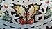Round Doily or Placemat with Multi-Color Butterfly on Ivory Material, Various Sizes Available