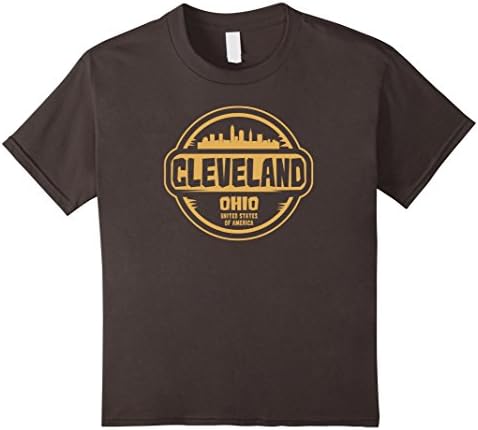 Kids Cleveland Ohio USA Downtown City Skyline Logo Gift T-Shirt 4 Asphalt