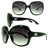 DG Eyewear Ladies / Womens Black oversized celebrity Ski Sunglasses UV400 UVA & UVB protection