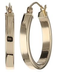 14k Yellow Gold High Polish 3mm Flat Hoop Earrings