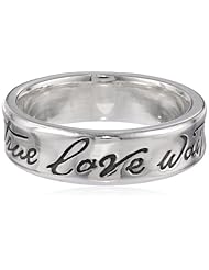 Bob Siemon Sterling Silver True Love Waits Concaved Script Ring