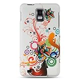 WHITE AUTUMN FLOWERS Hard Rubber Feel Plastic Design Case for Samsung Infus ....