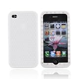 For Apple iPhone 4 Silicone Case Cover Skin Gems WHITE