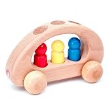 Wooden Toy Cars: Family Van with 3 Figures by Kinderkram Germany: Educational Waldorf Inspired Educational Play Toys