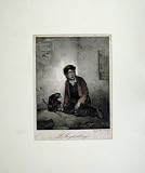 Review Old-print  / COLOUR PRINT BOY MONKEY FRANCE ANIMAL CHAINS HAT MUSIC