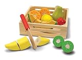Melissa & Doug Deluxe Wooden Cutting Fruit Crate