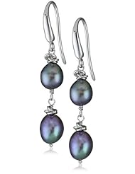 Honora "Crush" Black Freshwater Cultured Pearl Dangle Earrings