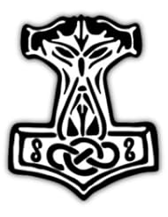 Mjolnir Norse Donar Thor Hammer sticker decal 4" x 5"