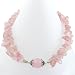 EXP Handmade Pink Rose Quartz & Antiqued Silver Beaded Bracelet