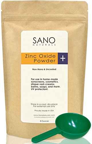 Zinc Oxide Powder ~ Non-Nano and Uncoated. Cosmetic Pharmaceutical Grade for Natural Sunscreen for Face, Lips and Kids. Free Measuring Scoop and Recipe Book. French Processed in an FDA Compliant Facility.
