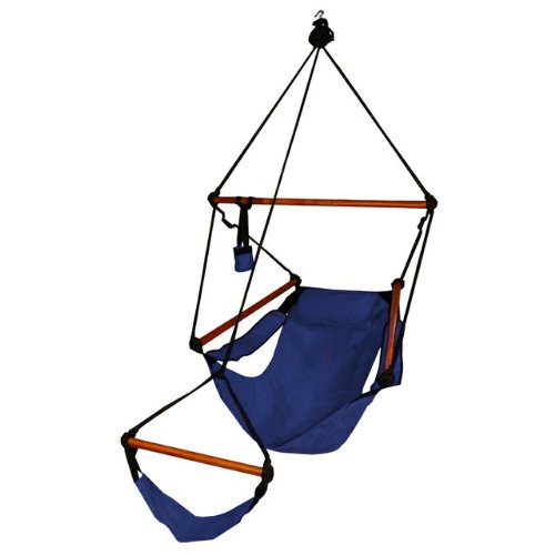 Blue Camping Air/sky Hanging Chair with Pillow Outdoor Porch Swing Hammock